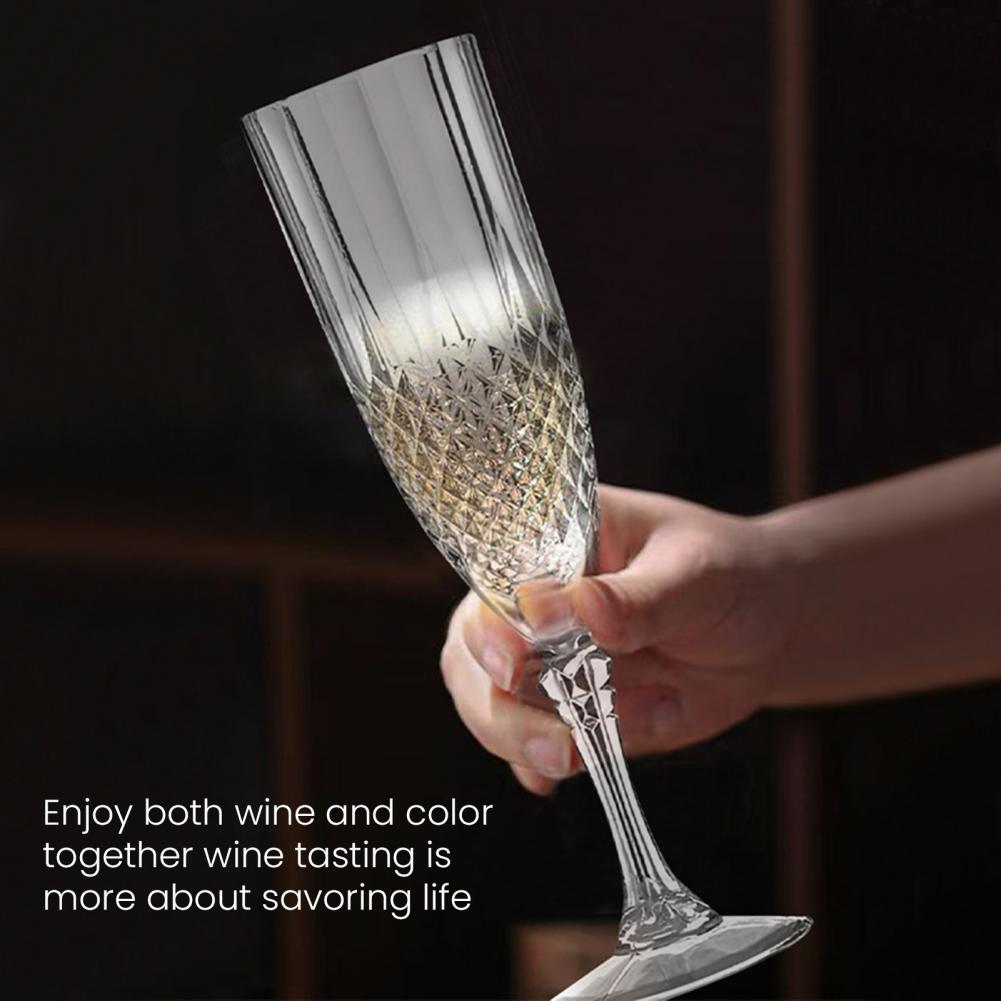 Plastic Wine Goblets Plastic Drinkware Elegant Shatterproof Plastic Champagne Flutes for Weddings for Toasting for Bachelor