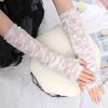 Women Lace Arm Cover Sleeve Fishnet Mittens UV Protection Arm Cuffs Fingerless Driving Gloves JK Lolita Kawaii White Gloves