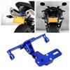 Telescopic Aluminum Alloy Bracket License Plate Holder with LED Light for Motorcycle