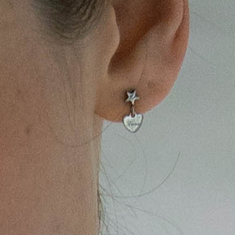 Pearlymore Small Heart Star Earrings_PM24E002SS