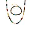 Vintage Dopamine Natural Stone Abacus Bead Necklace Bracelet Ethnic Style Light Luxury Handmade Rainbow Beaded Set