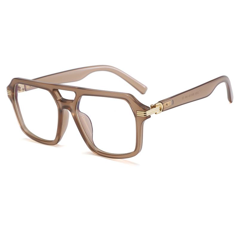

Optical Glasses Frame Men S Trendy Retro Myopia Glasses Frame Double Beam Square Frame Anti-Blue Light Glasses Flat Mirror 0