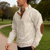 New Men's Casual Corduroy Patch Stand Collar Sweatshirt - Loose Fit Oversized Menswear