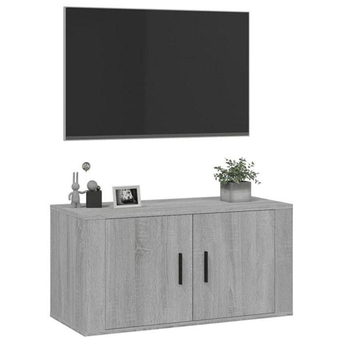 816630 vidaXL Meuble TV mural Sonoma gris 80x34,5x40 cm