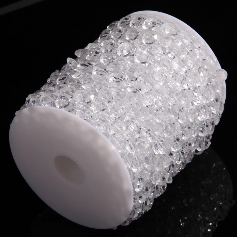 30M/Roll Garland Diamond Chain Acrylic Living Room Partition Bead Curtains DIY Pendant Decoration Accessory for Birthday Party