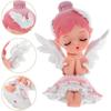 Luxshiny Girl Figurine Ballet Dancer Statue Art Sculpture Vinyl Angel Figure for Home Desk Car Cake Decoration