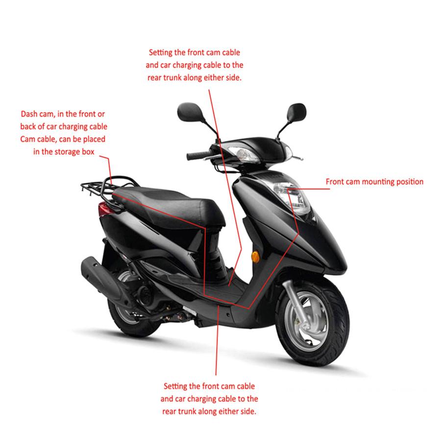 3" LCD 140° Waterproof Dual Action Camera Video Recorder for Motorcycle Car Bike