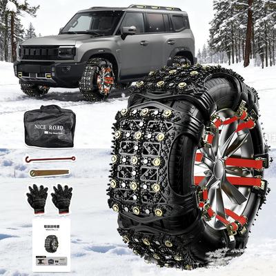 SMARTABL Cadenas de Nieve para Ligeras Paquete de Fácil Sin Gato Neumático de Vehículo Ligero Cumple con Neumático Coche de Pasajeros Protección contra Nieve Vehículos No Metálicos, 6,