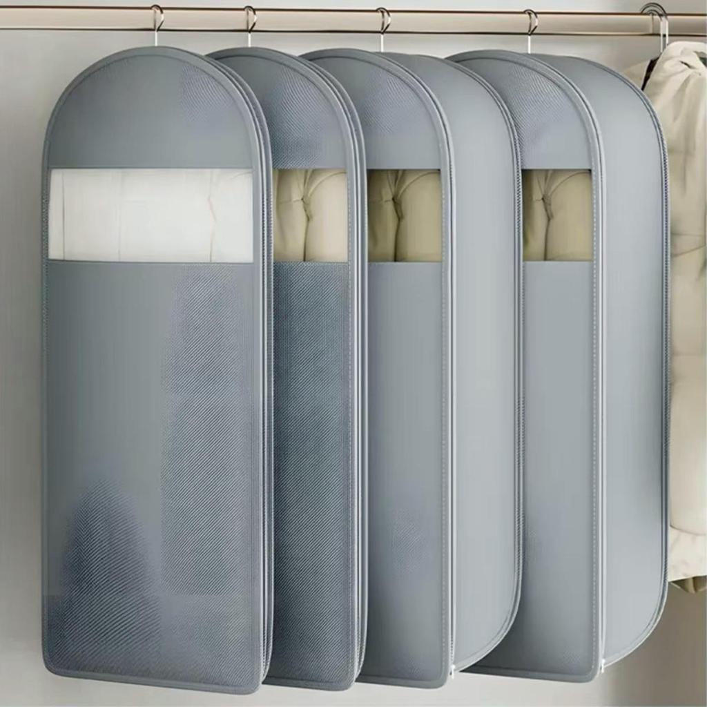 Space Saving Garment Bag with Compression Zipper for Hanging Clothes Closet Organizers Dust Cover Clothes Bag for Down Coat