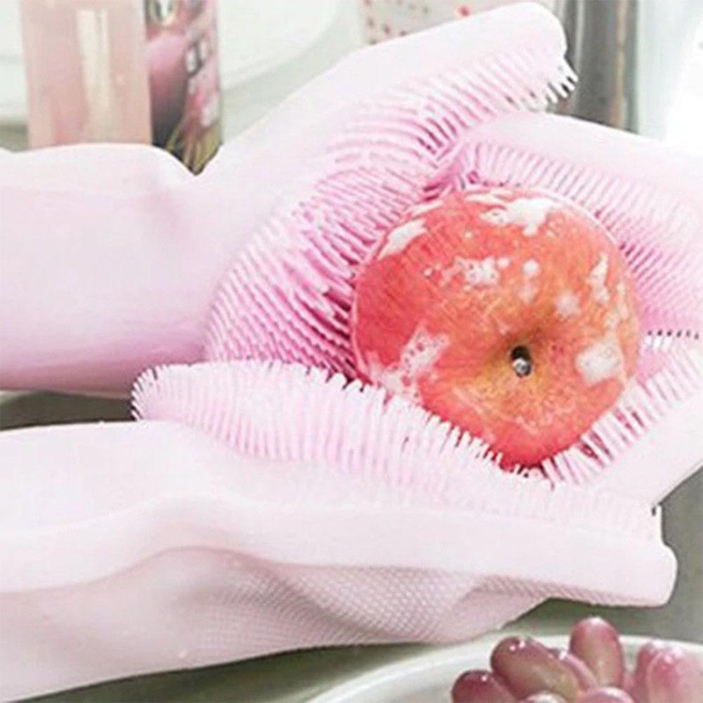 Magic Silicone Rubber Dish Washing Gloves Eco-Friendly Scrubber Cleaning Sponge