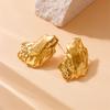 Fashion Irregular Geometry Ladies Stud Earrings 18K Gold Plated Stainless Steel Premium Texture Luxury Jewelry for Gift