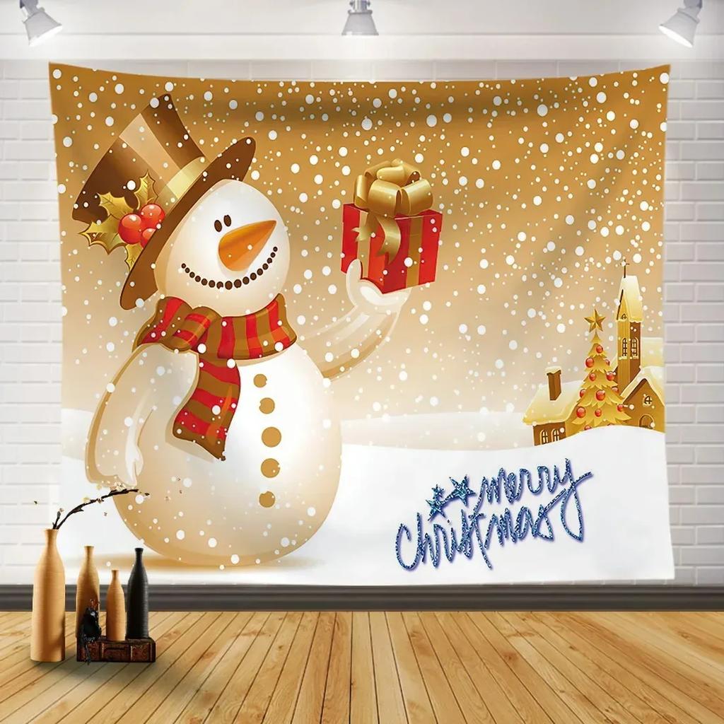 Christmas Party Red Background Tapestry Bedroom Living Room Home Christmas Decoration Tapestry