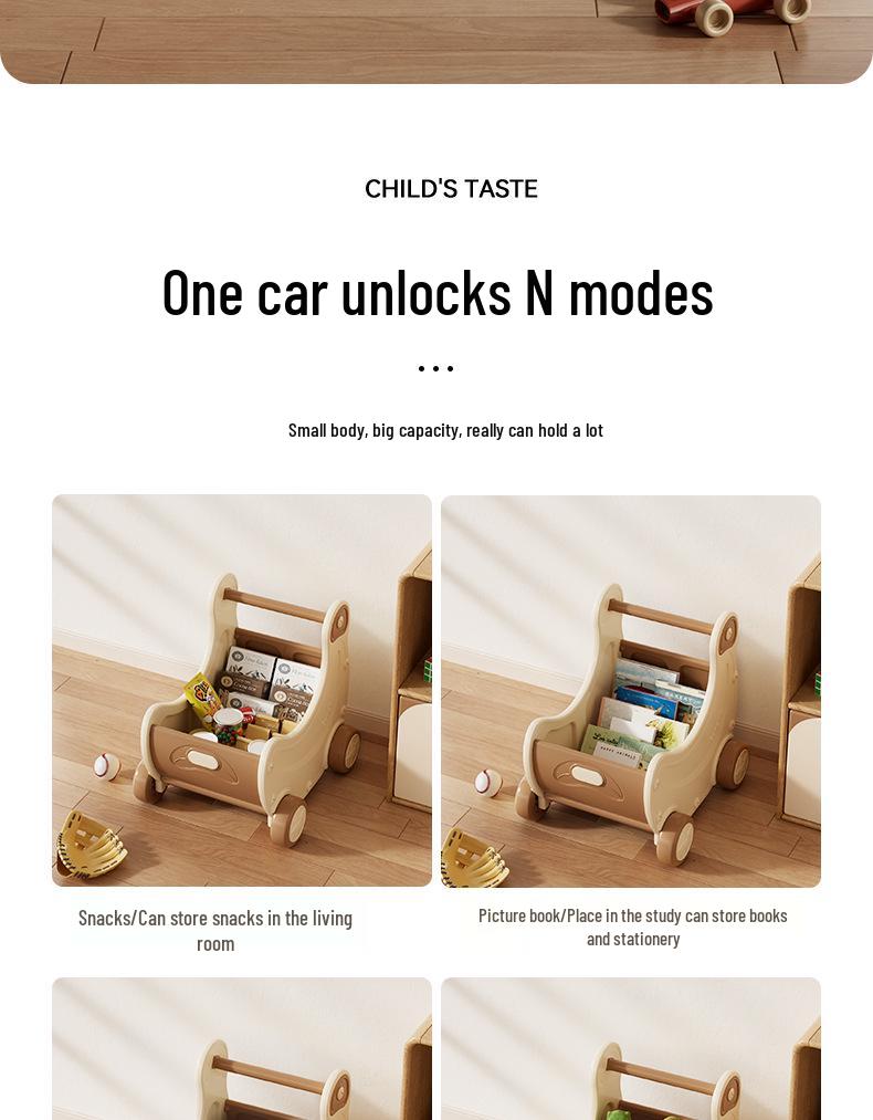 Banana-Themed Children's Toy Cart: Early Education Puzzle & Role-Playing Storage Organizer