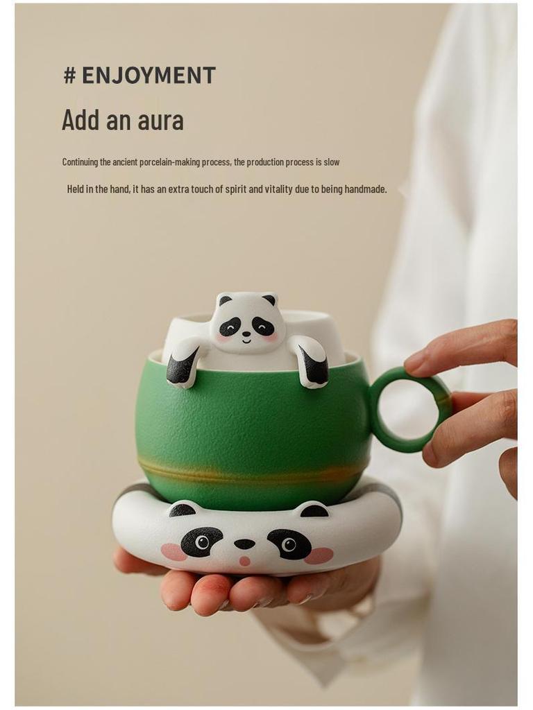 Panda Office Tea & Coffee Cup with Saucer Set - Chengdu Souvenir Gift