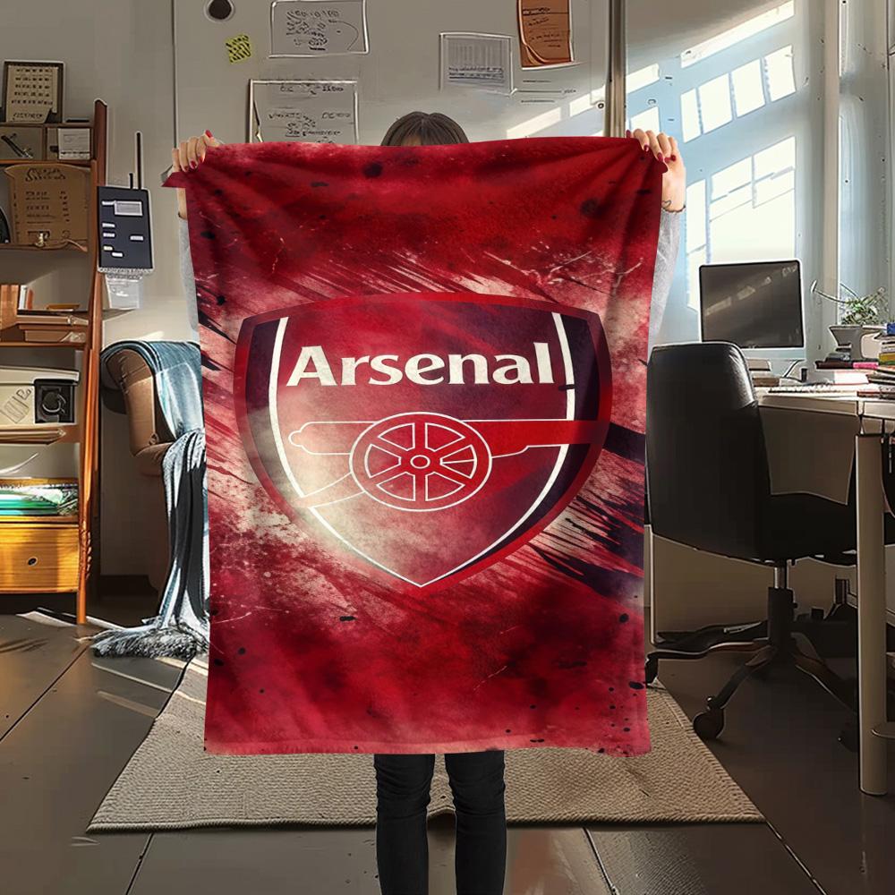 Arsena Team Logo Print FlAannel Blanket, High Quality Comfortable for All Seasons, Home Decor, Warmth and Comfort