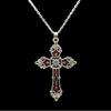 European Baroque Madonna Gothic Cross Necklace In Black Silver Stainless Steel