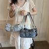 Hot Girl Motorcycle Studded Summer Niche Cute Women's Shoulder Bag/Shoulder Bag, Can Be Carried by Hand, Shoulder, or Crossbody (Two-Way)