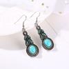 1 Set Women Necklace Earrings Faux Turquoise Vintage Jewelry Electroplating Sparkling Jewelry Set for Party
