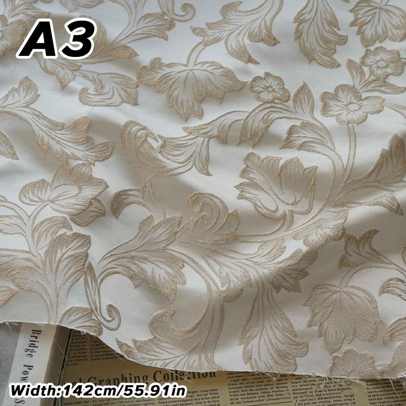 1M Luxus Goldene Seidenblume Geprägtes Jacquardgewebe Gewebter Brokatstoff Bekleidung Kleid Anzug Tasche Polsterung DIY Nähstoff