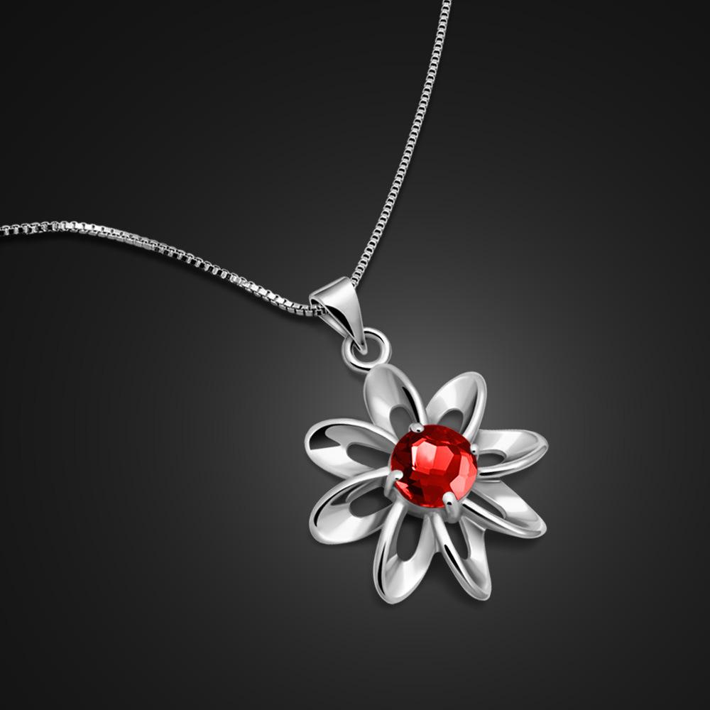 Platinum-Plated Flower Pendant Necklace Korean Women'S Classic Chain Collarbone Chain Jewelry Direct Sales