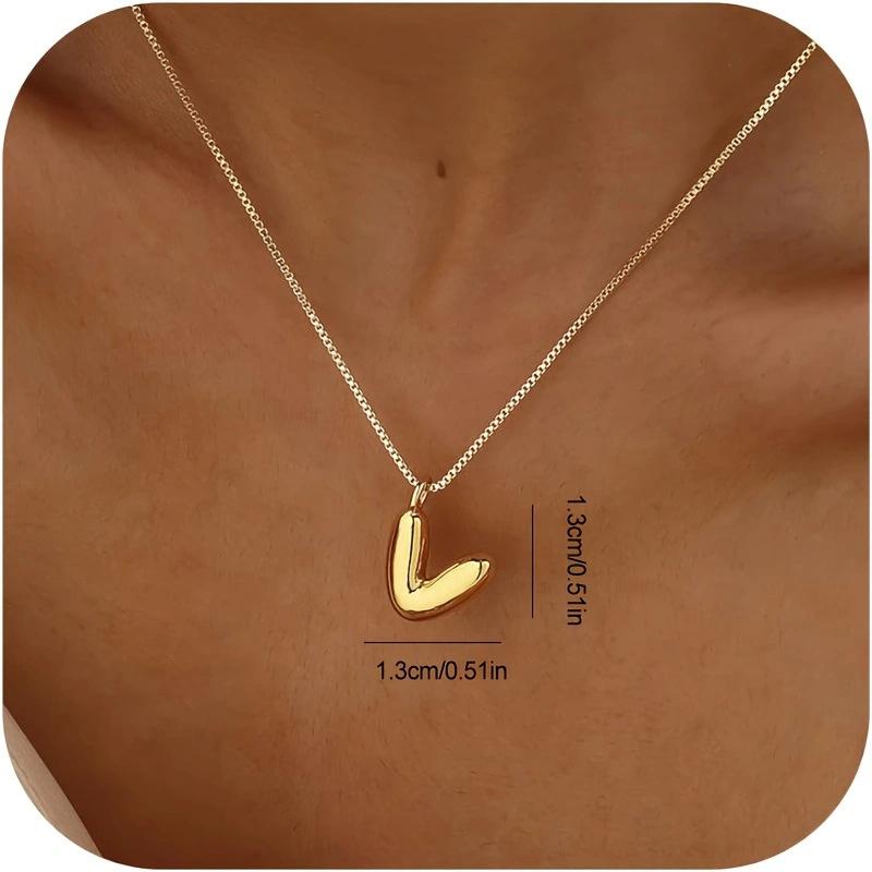 CARLIDANA New Female Pendant Chubby Mini Bubble Letters Stainless Steel Gold Plated 26 English Alphabet Letter Fashion Woman