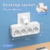 EU-Steckdosenleiste 4 Steckplätze Mehrfachstecker Wand-Steckdosenleiste Elektrische Steckdose 2 USB 1 Typ-C-Anschlüsse Ohne Verlängerungskabel Mit 2500W Max. Leistung