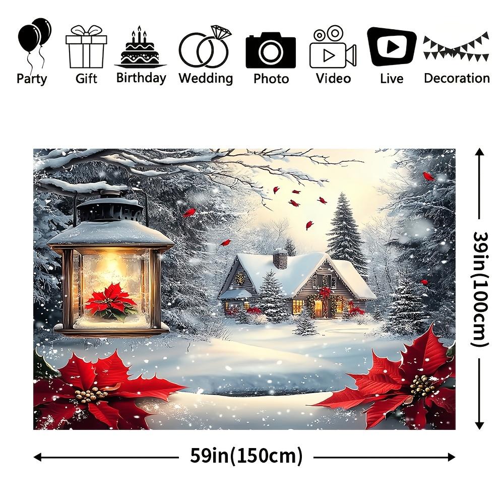 1Pcs Winter Wonderland House Pattern Decoration Background Winter Backdrop For Photo Studio Photo Booth Party