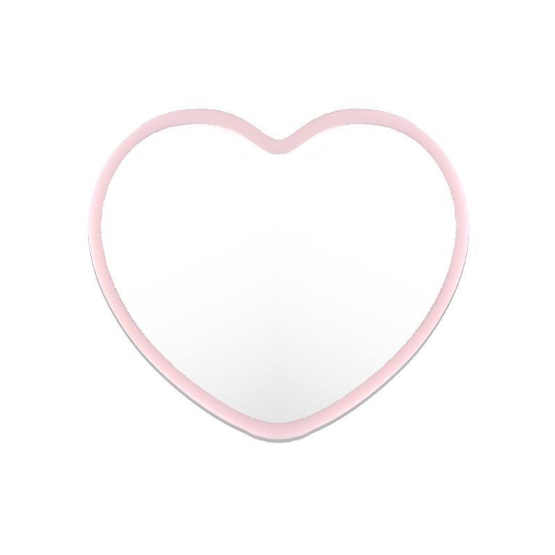 

Heart Shaped Portable Mirror with Simple Design, Compact and Lightweight, Suitable for Travel, Home Decoration, Wedding Gifts
