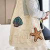 Yogodlns Wool Large Capacity Knit Bag Shoulder Shopping Bag for Women Cotton Girls Tote Bag Female Handbag Crochet Bag