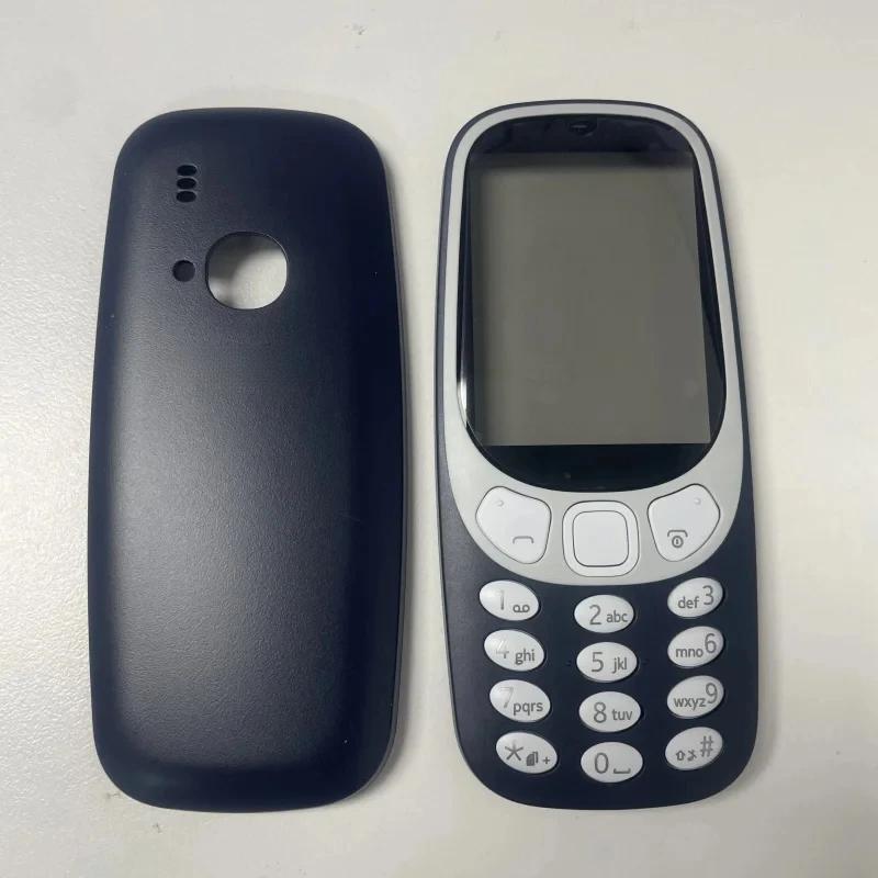 Full Housing For Nokia 3310 (2G Version) Face Frame Battery Back Cover Housing With English Keyboard
