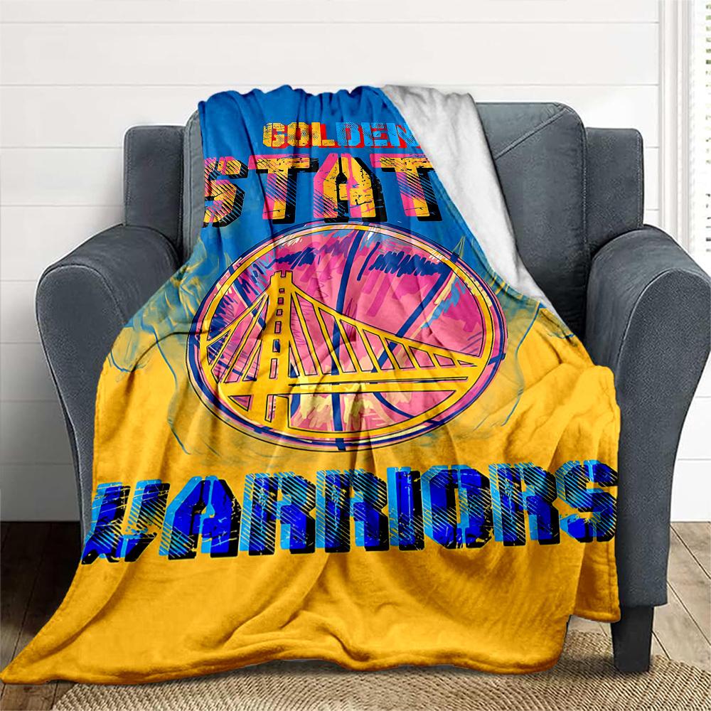 1PC Golden State Warriors Outdoor Blanket Lightweight Flannel, Soft & Warm, All-Season Use for Sofa, Outdoor, Camping, Living Room, Office18