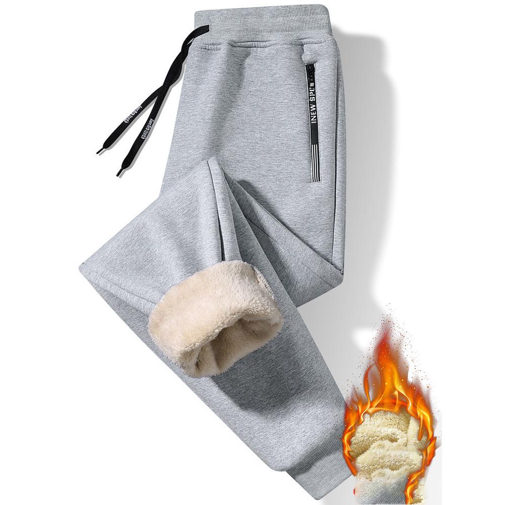 Jesień i Zima Moda Sportowa Plus Polar Grube Ciepłe Spodnie Męskie Casualowe Luźne Wygodne Duży Rozmiar Spodnie M-7XL