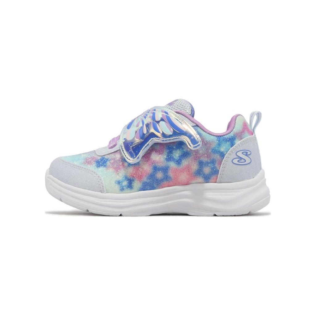 Skechers S Lights Glimmer Kicks Lightweight Durable Low Top Walking Shoes Baby sneaker Blue Purple 303260-NLBLV