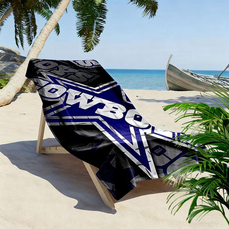 Cowboys Print Beach Towel, Large Soft Quick Dry Towel for Beach Camping Swimming