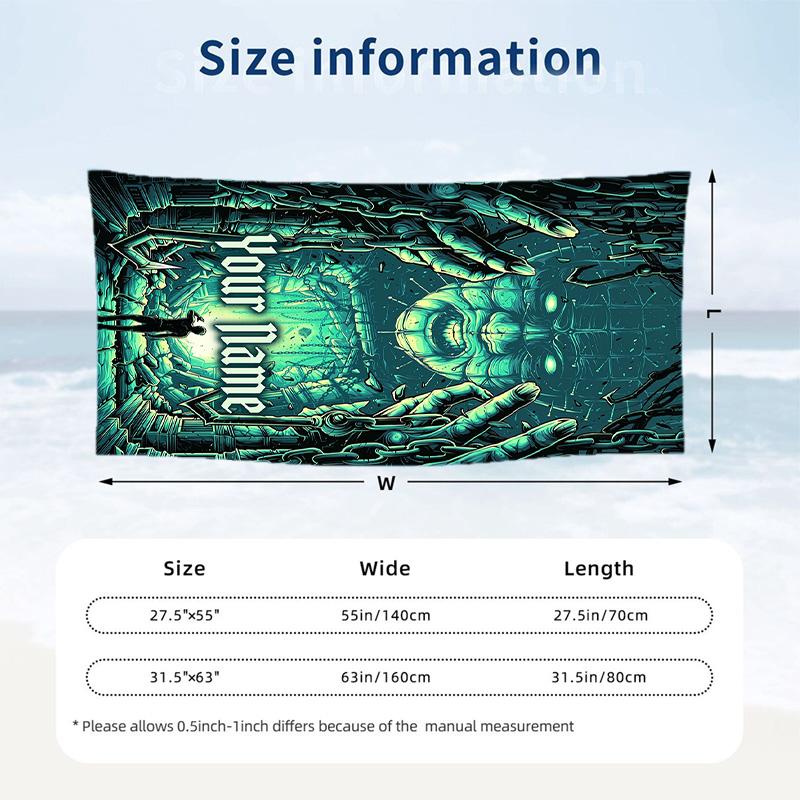 Beach Towel Custom Name Text, Quick Dry Large Towel For Beach HomeHellraiser Pinhead