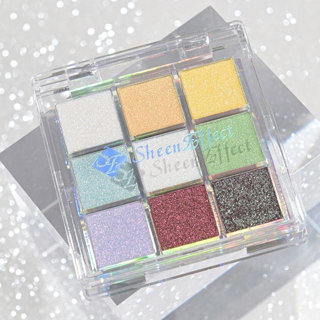 SheenEffect - 9 Colors Glittery Chameleon Eyeshadow Palette - Encounter #01 Encounter