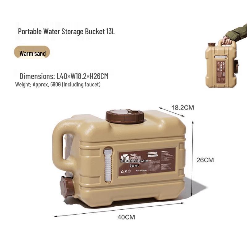 Mobigarden Food-Grade Portable Camping Water Bucket with Faucet
