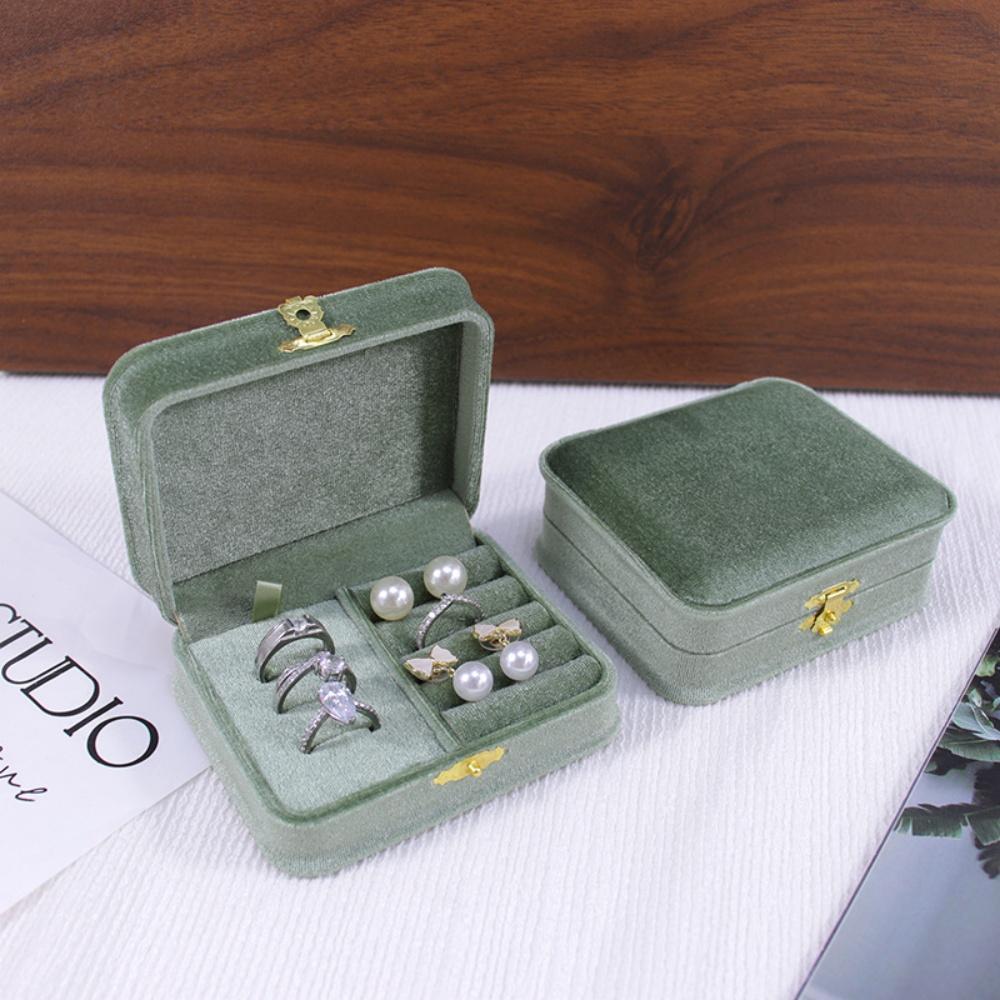 Necklace Storage Box Scratch Resistant Velvet Jewelry Box Flocking Storage Case Ring Earrings Holder For Jewelry Travel