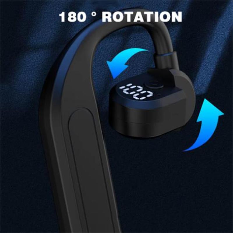 Bezdrátová sluchátka Bluetooth 5.4 Háček na uši Sluchátka HiFi Stereo s redukcí hluku Headset 180° Rotace nastavitelná pro levé pravé ucho Univerzální sluchátko