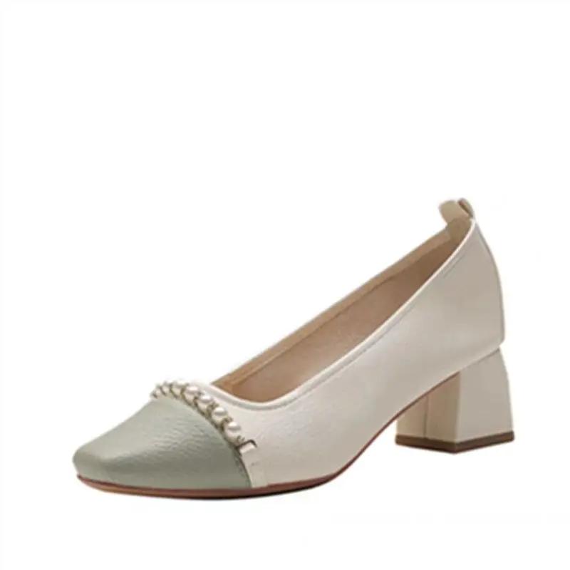 Square Heels Women's Summer Footwear Shoes For Woman With Medium Moccasins Stylish Offer Y2k Shoe High Quality Social