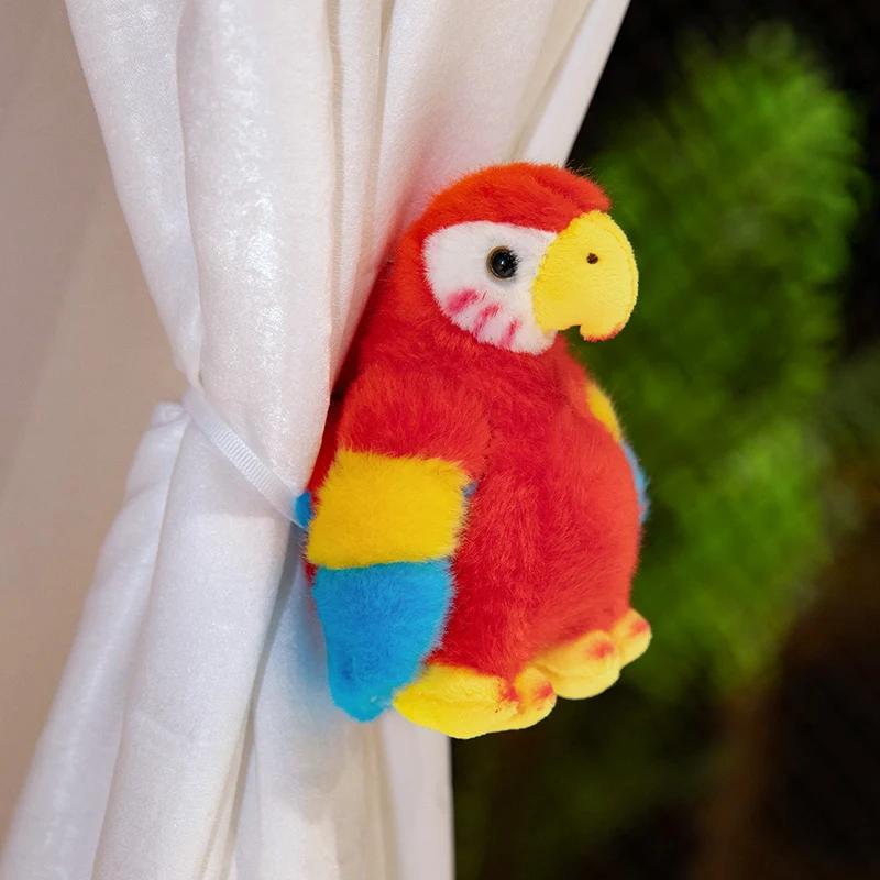 12CM Magnetic Simulation Parrot Plush Toy Stuffed Soft Animal Pillow Fun Toys Home Decro Birthday Gifts