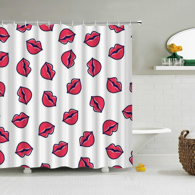 1 pc Love Romance Pink Girl patterned polyester material shower curtain waterproof fabric, home partition bathroom curtain