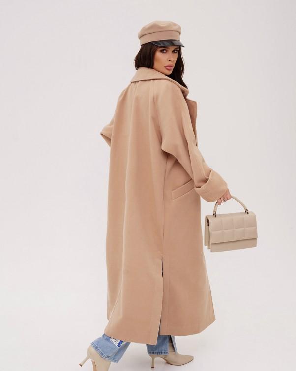 ISSA Plus Slit Cashmere Coat