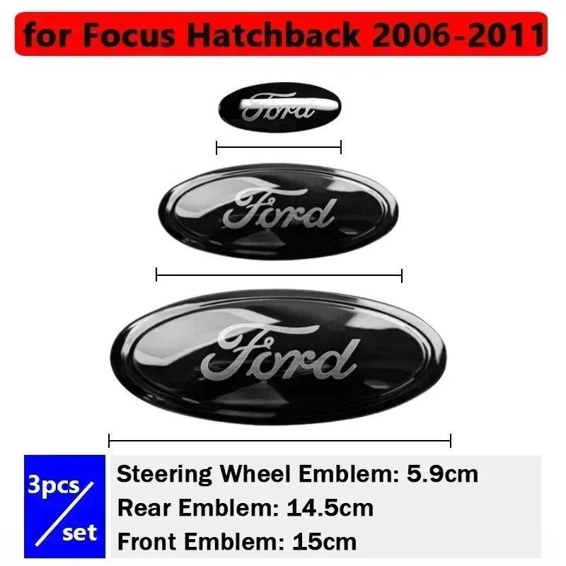 Naklejka Samochodowa 2026 Ford Nowy 2025 Gorąca 3Szt. Samochód Przednia Pokrywa Silnika Tylny Emblemat Logo Naklejka dla Ford Mondeo Edge Kuga Focus Hatchback Sedan
