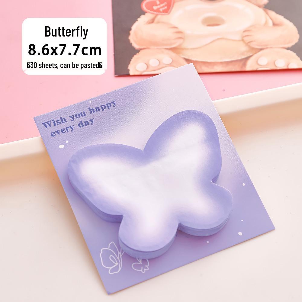 Gradient Sticky Notes: Cute Irregular Shape, Strong Adhesive, Reusable Memo Paper for Students.