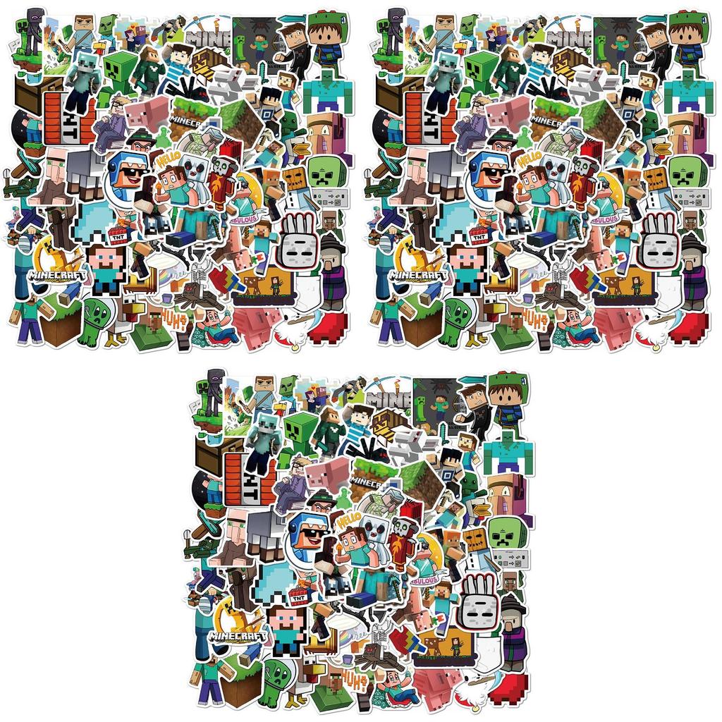 Minecraft Game 100pcs Stickers Diy Waterproof Lapyop Bike Luggage Decal Suitcase
