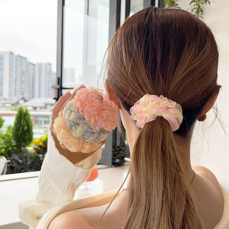 Lace Scrunchies French Chic Elastic Hair Bands Girls Colorful Ponytail Holder Headwear Hair Rope Women Hair Accessories