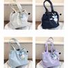 Polka Dot Drawstring Tote Bag Women's Large-capacity Shoulder Bag