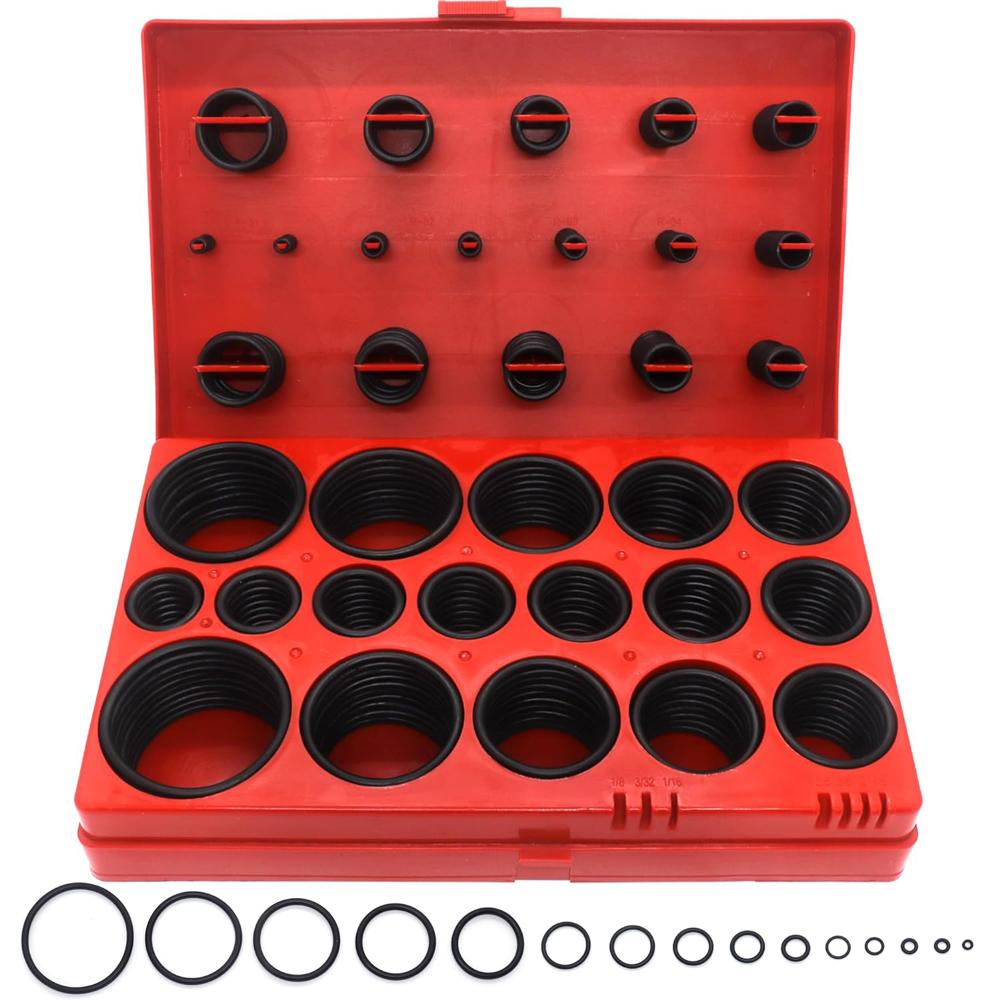 419/225PCS Rubber O-Ring Assortment Kit Buna-N Gasket Sealing Replacement O-Rings 32 Metric Sizes for Plumbing Faucet Repair