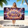 Music General Theme Beach Towel Personalized Custom Name & Text Soft Quick Dry Beach Towel for Swimming Travel